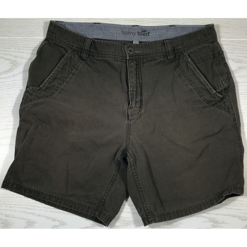 Organic Cotton Shorts Mens 34 Horny Toad Gray Hiking Outdoors Summer 8" Inseam